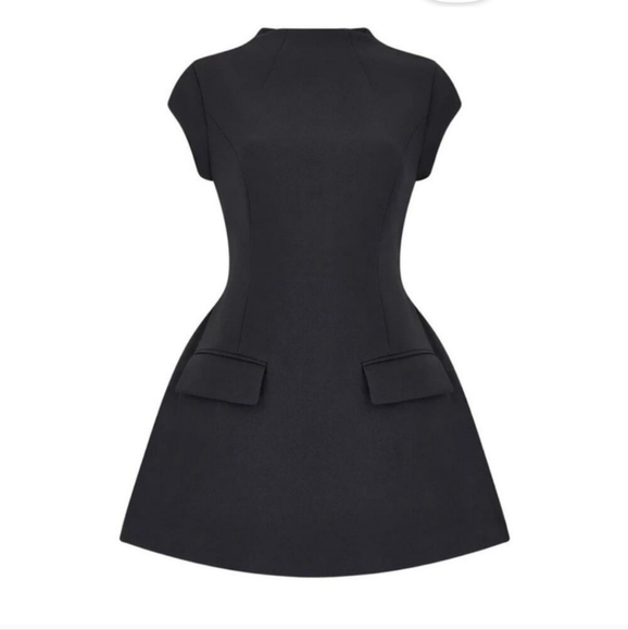 COMMENSE Elegant A-line Mini Dress - S - Black - Picture 2 of 4